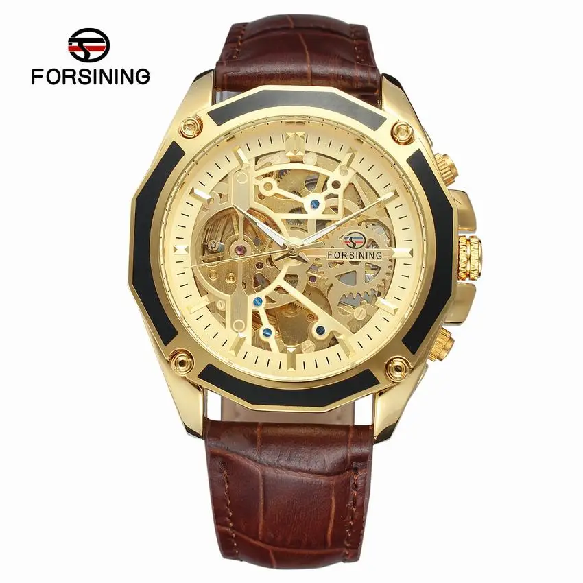 Forsining прозрачный чехол Gear Move для мужчин t стимпанк Мужские автоматические