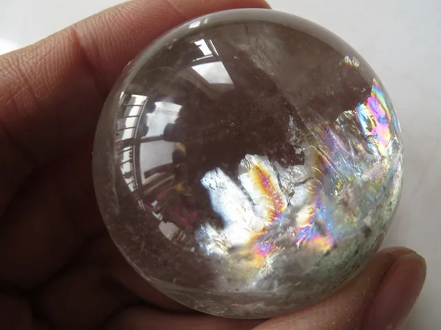 Натуральный прозрачный кварц радуга шар Хрустальная Сфера оздоровление 42 г +