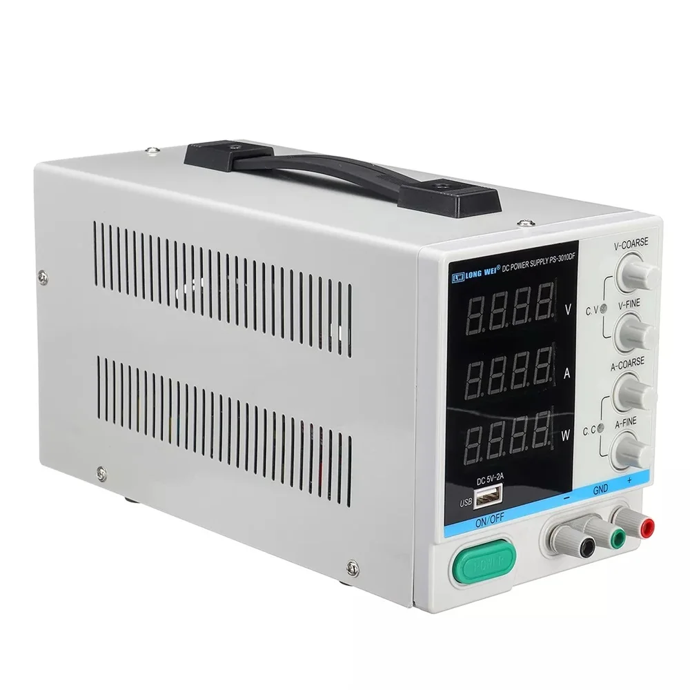 Длинный Вэй PS-3010DF Регулируемый Импульсный регулируемый инвертор источник питания светодиодный цифровой дисплей DC 5V 2A USB источник питания