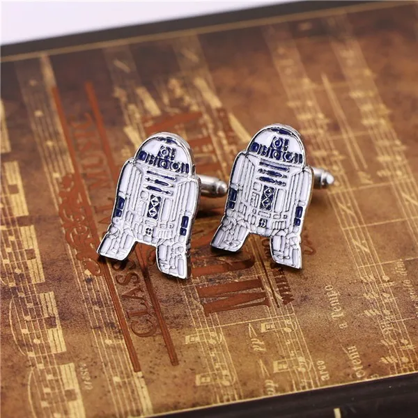 J магазин Звездные войны Запонки робот BB8 R2D2 запонки из эмалированного металлического сплава запонки для рубашки Для мужчин ювелирные изделия для рождественские подарки
