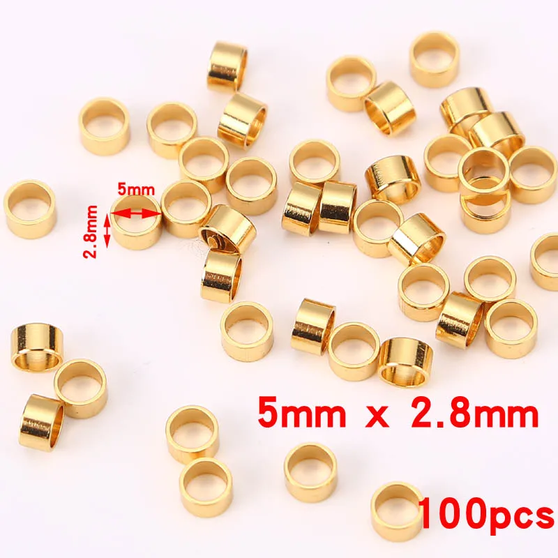 5mm 100pcs 20 шт/50 шт/100 шт./лот диаметр 5 мм/6 мм нержавеющая сталь золотого цвета закрытые кольца ювелирные аксессуары - Цвет: 5mm 100pcs