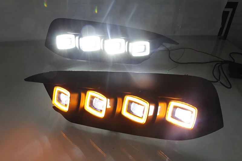 Автомобильный мигающий 2 шт. Автомобильный светодиодный DRL Дневной ходовой светильник для Honda Civic Дневной светильник с желтым сигналом поворота