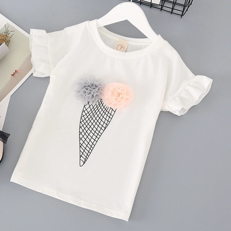 2 шт. детские летние шорты с цветочным принтом круглым вырезом и