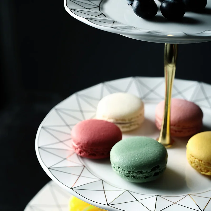 3 ярусный фруктовый десертный поднос башня десертные тарелки для свадебной