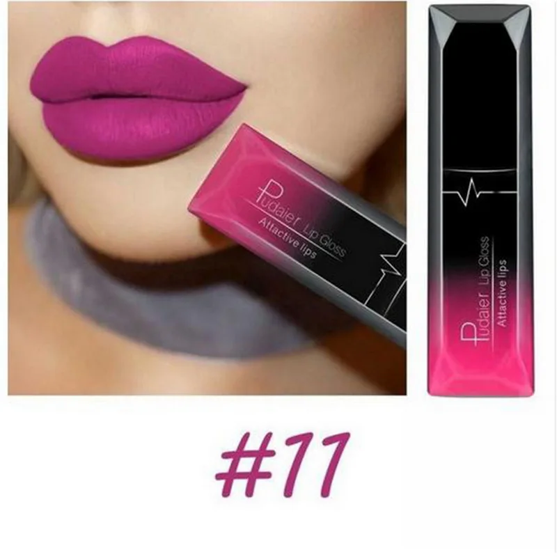 11 Pudaier beauty блеск для губ матовый оттенок жидкая помада макияж Водонепроницаемая Матовая жидкая губная помада Batom mate Cosmetics - Цвет: 11