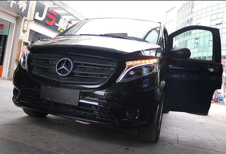 Автомобильный Стильный чехол на голову для Benz vito фары для Benz vito светодиодный фонарь DRL Объектив Двойной Луч Биксенон HID