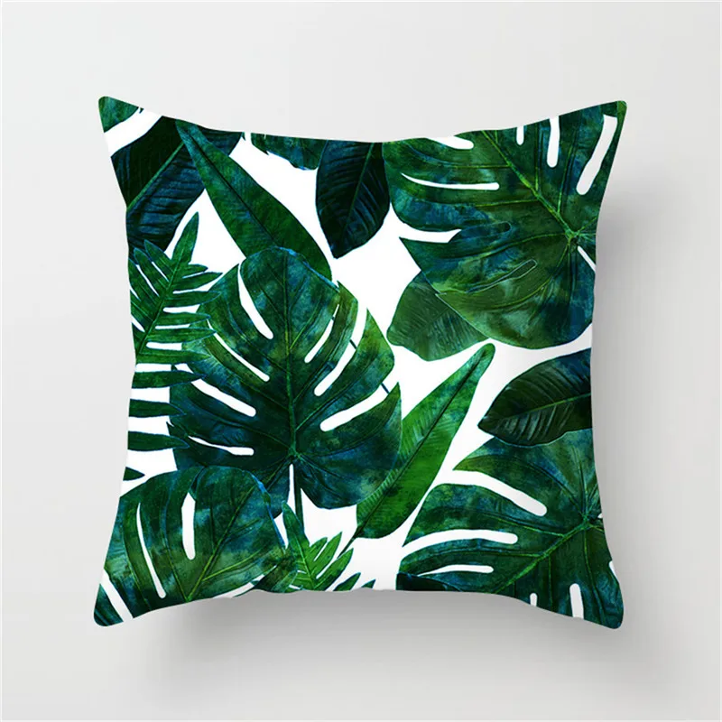 

Fuwatacchi Tropical Plant Cushion Cover Palm Leaf Pillow Cover Green Leaf Throw Pillow Cover Decorative Pillowcase for Home Sofa