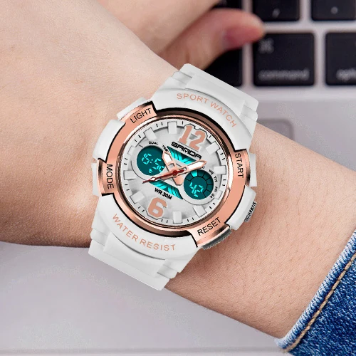 SANDA Брендовые спортивные часы женские цифровой светодиодный электронные