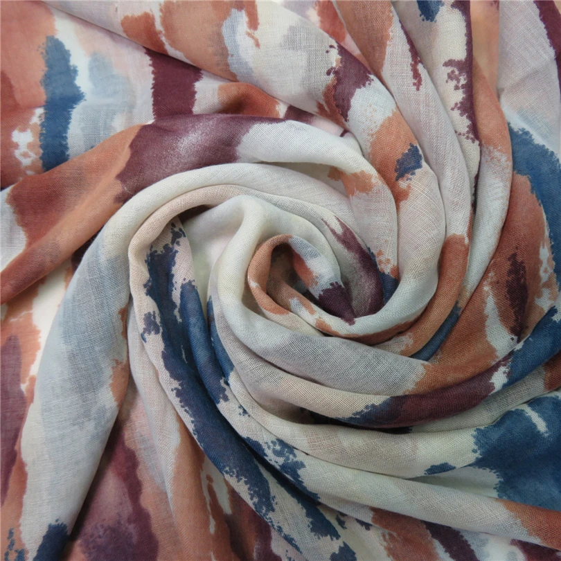 Кисточкой Шарф Для Женщин Печати Длинные Тонкие Шали Украл Дамы Полиэстер Типпет