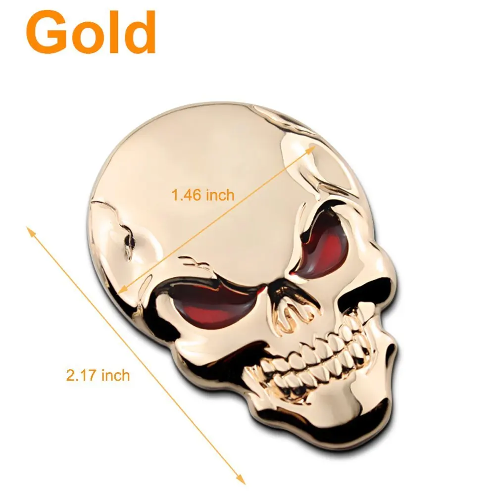 COGEEK 2 шт 3D металлический череп эмблема наклейка с логотипом хлопчатобумажные