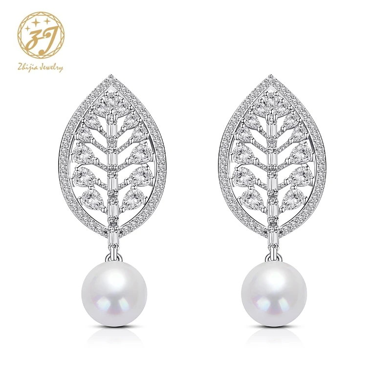 Zhijia уникальные очаровательные женские серьги-гвоздики в форме листа с