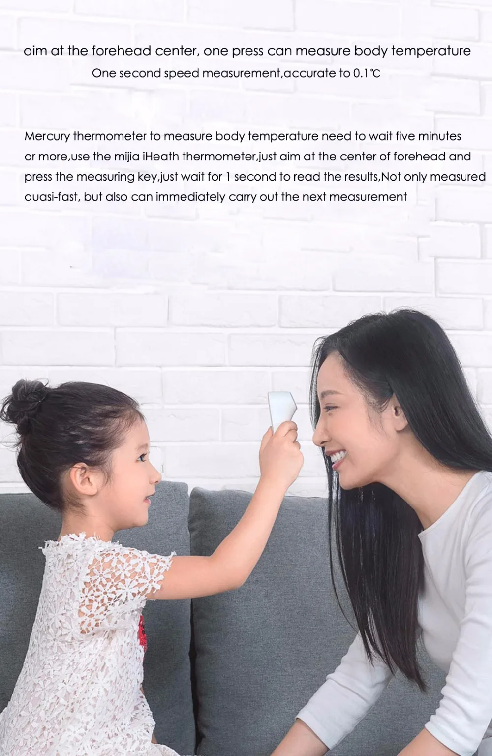 Xiaomi IHealth цифровой термометр Fever инфракрасный Детский термометр бесконтактный лоб Быстрый температурный тестер