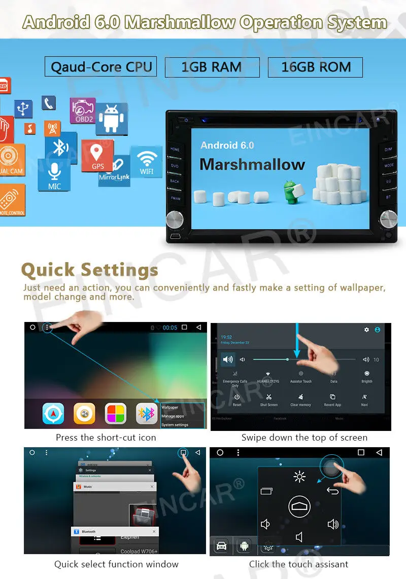 Android 6.0 6.2 &quotдвойной 2din автомобиля Радио стерео dvd плеер GPS nav OBD2 4 г Wi Fi HD|android 6.0|2din car
