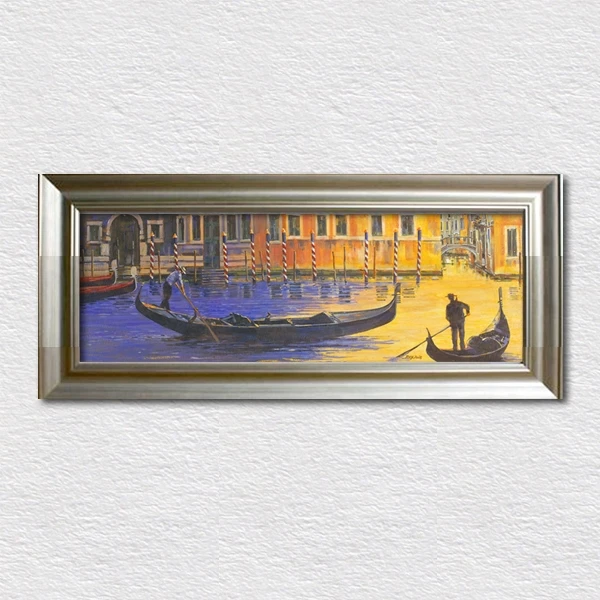 Free shipping canvas prints picture of hand painted Impressionist Italy Venice street oil painting | Дом и сад