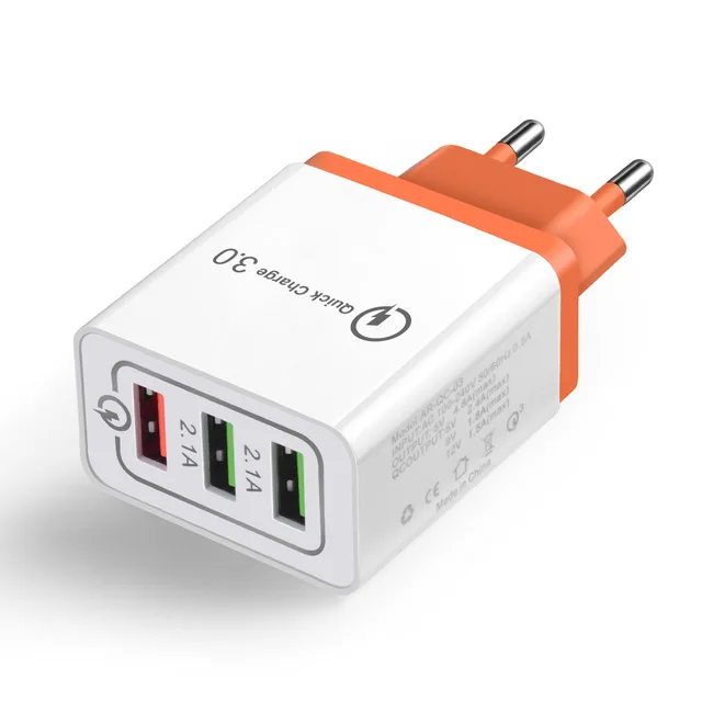 Orange Quick charge 3,0 USB зарядное устройство для iPhone X 8 7 EU US настенное зарядное устройство Быстрая зарядка для samsung S9 S8 S7 для huawei P20 Pro Lite - Тип штекера: Orange
