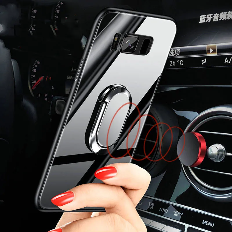 Магнитный поглощающий кольцевой держатель чехол для телефона Samsung Galaxy S8 S9 Plus Note 8 9
