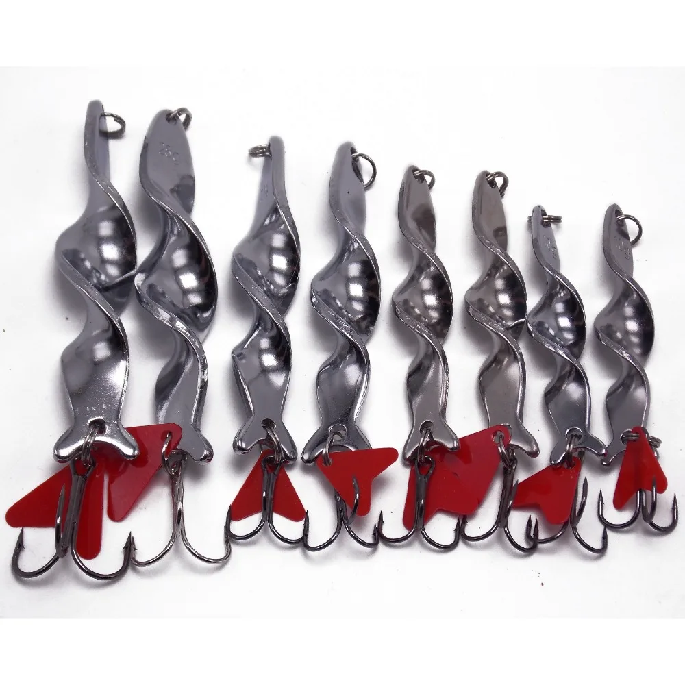 8 шт. витые металлические ложки жесткие рыболовные приманки поставка вспышки