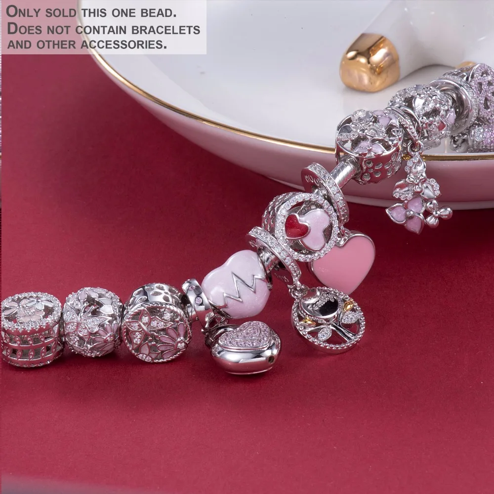 Семья дерево 925 пробы серебряные Тропические рыбы и воды растения tailBeads амулеты