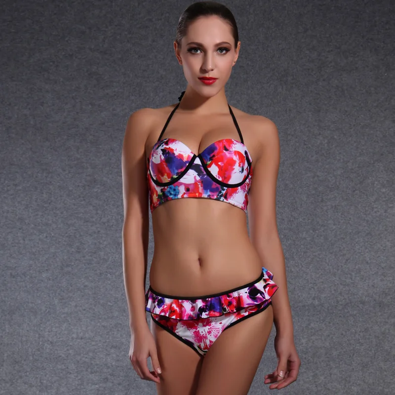 2017 Купальник Женщин Бикини Push Up Установить Sexy Бинты Бразильский Комплект Biquini