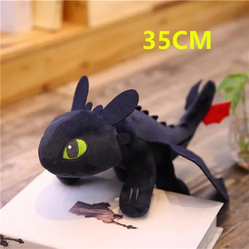 35cm black 60cm Giant How To Train Your Dragon 3 Plush Toy Toothless Light Fury/Night Fury Stuffed Plush Doll Gift for Kids Birthday - Цвет: 35cm black