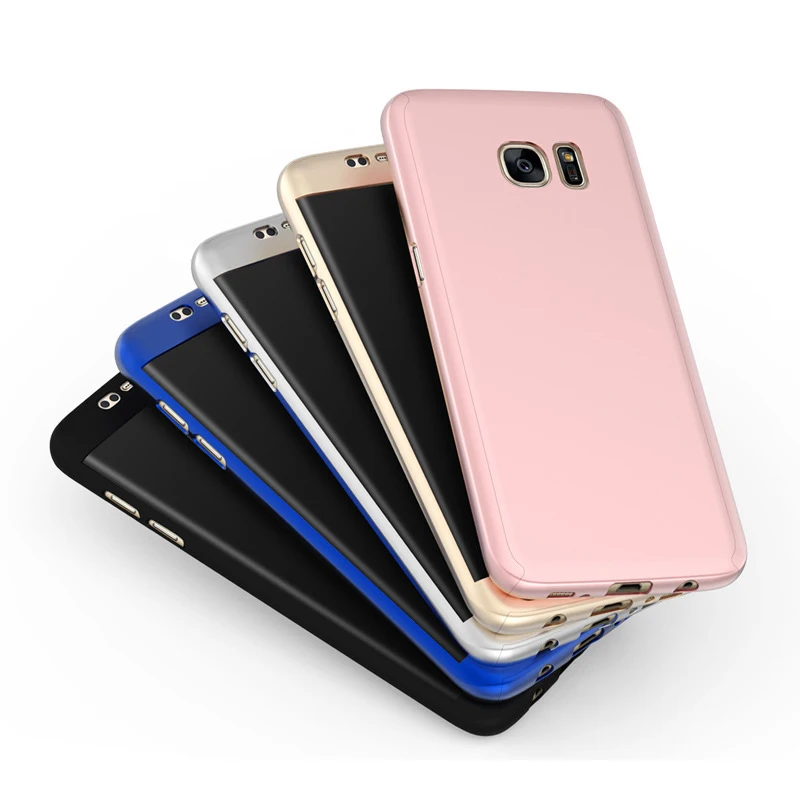 Для Samsung galaxy s6 s7 edge чехол 360 градусов полный защитный + закаленное стекло для J5 J7 Prime