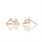 Rose Gold Color Aros Stainless Steel Snow Mountain Stud Earings Fashion Jewelry Women Gift Boucle D'oreille Femme Brincos Bijoux