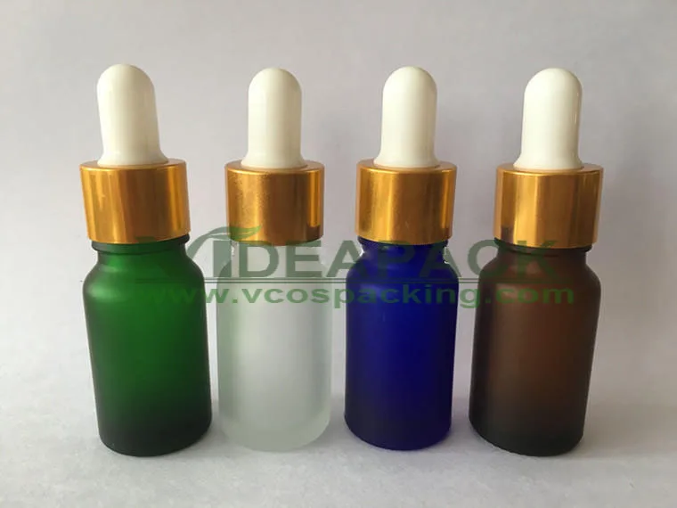 100 pcs 10ml Essential oil bottle / glass empty bottle / glass dropper aluminum cap / gold lid