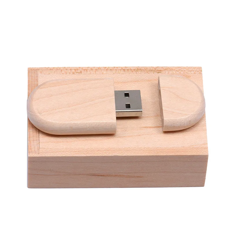 maple Joster Деревянный USB 2,0 с коробкой usb флэш-накопитель лазерная гравировка ручка привод 4 ГБ 8 ГБ 16 ГБ 32 ГБ 64 ГБ Флешка для фотосъемки - Цвет: maple