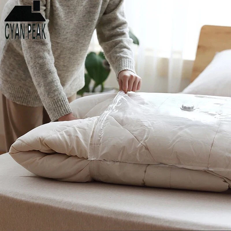 

Vacuum Storage Bag For Cloth Compressed Bag Closet Organizer Transparent Bag Travel Foldable Package Wardrobe Organizer