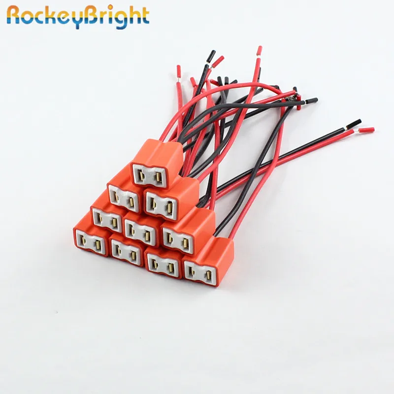 Керамическая лампа для фар Rockeybright h7, удлинитель провода, адаптер для проводки, разъем h7, держатель лампы для светодиодных фар h7 от AliExpress RU&CIS NEW