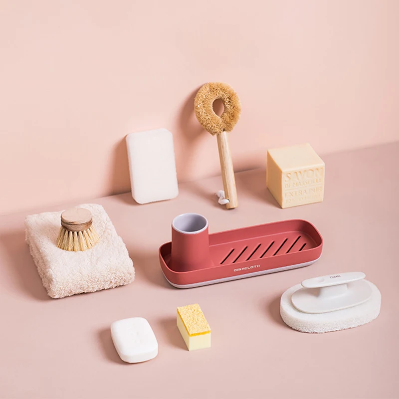 PP стеллаж для хранения губка держатель дренаж стеллажи выставки товаров