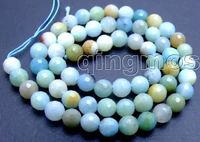 sale small 6mm round faceted blue natural high quality amazonite beads strand 15 los544 wholesaleretail free shippin