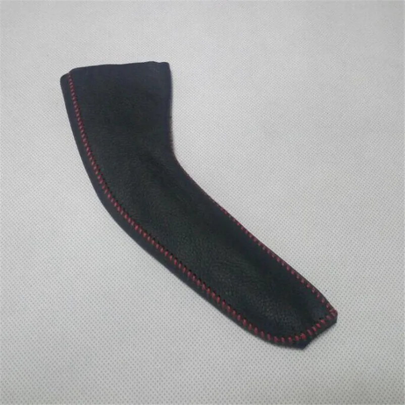 Handbrake Red thread Автомобильный специальный сшитый вручную чехол из натуральной кожи, ручка переключения передач, чехол для Mitsubishi ASX Outlander Pajero - Название цвета: Handbrake Red thread