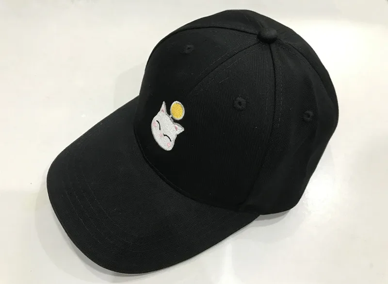

Final Fantasy XIV FF14 Moogle Embroidered Topee Snapback Hat Black Baseball Cap