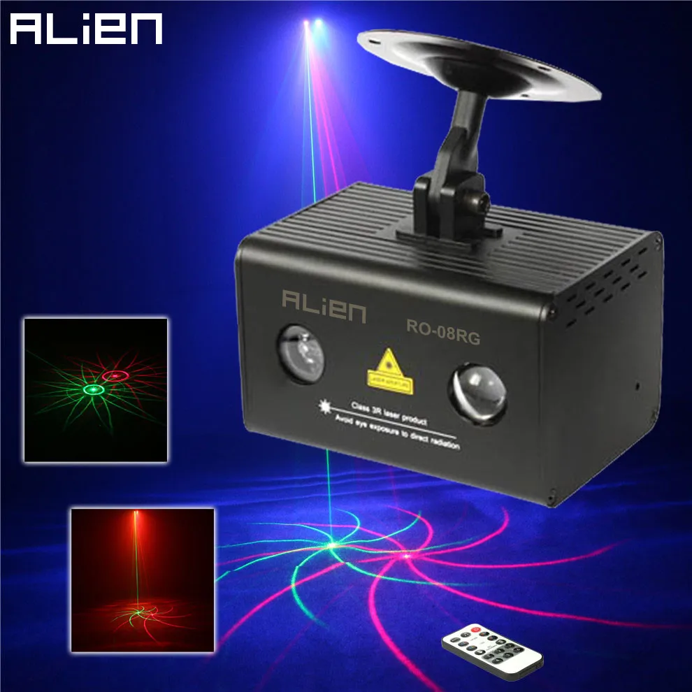 ALIEN 8 узоров мини сценический лазерный проектор вода галактика полноцветный RGB DJ диско клуб вечерние дистанционный сценический эффект освещения