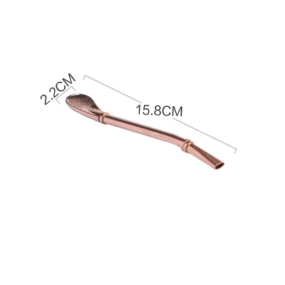 Rose Gold Многофункциональная 304 нержавеющая сталь Питьевая соломинка Чайный фильтр ложка для размешивания кофе трубка домашний офис бар посуда для напитков аксессуары - Цвет: Rose Gold