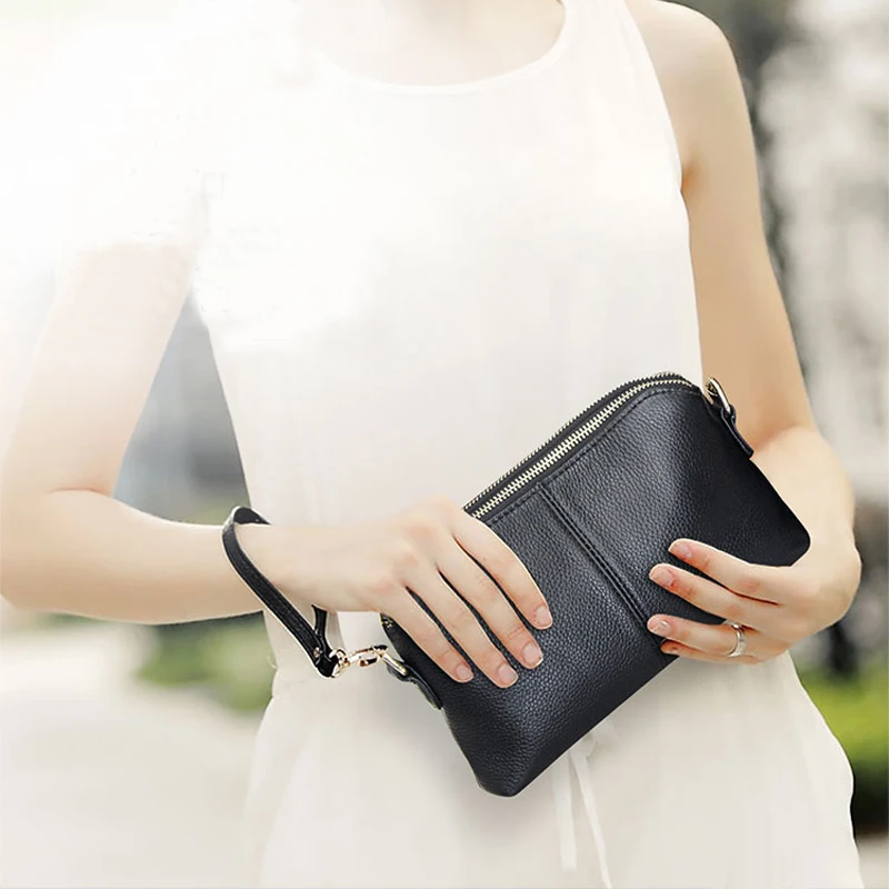 Роскошный клатч из натуральной кожи женская сумочка на ремне модный Дамский