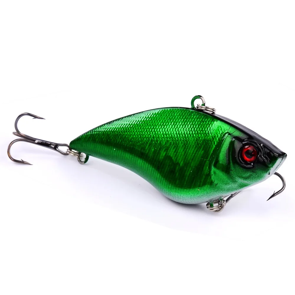 

HiUmi 5pcs Pencil Fishing Lures Plastic Hard Bait 7cm 17.38g VIB Crankbait 8# High Carbon Steel Treble Hook Fishing Tackle