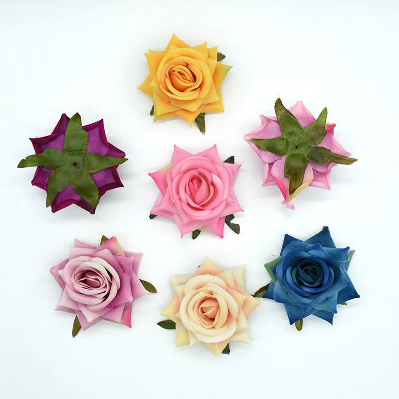 

100pcs artificial flowers for wedding Christmas Garlands home decorations Silk roses diy a cap gifts wreath fake Flowers wall