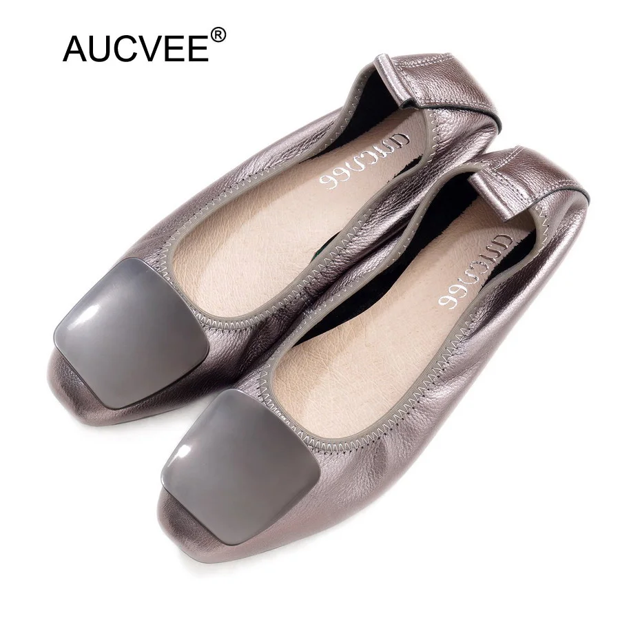 Балетки женские из натуральной кожи Роскошные блестящие повседневные без