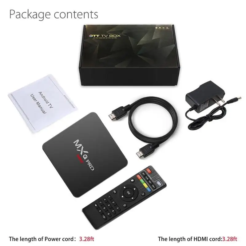 MXQ Pro мини Android 7,1 Смарт ТВ приставка 2 ГБ+ 16 Гб Amlogic S905W Четырехъядерный 4 к приставка медиаплеер Android ТВ приставка