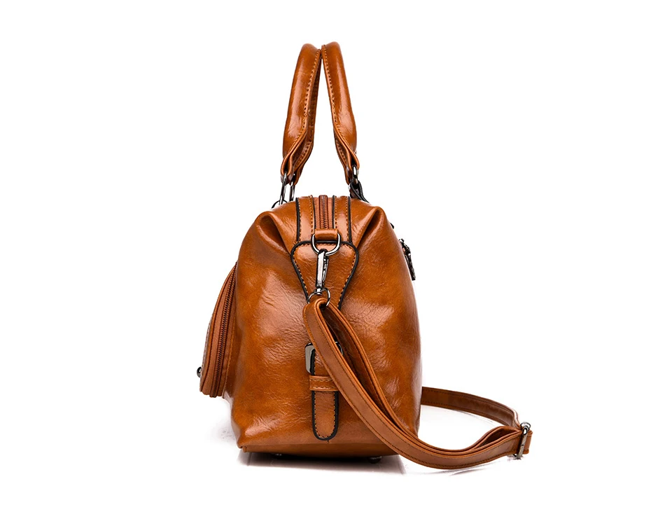 Herald Fashion New Soft Leather Tassel Women Handbag Elegant Ladies Hobo Shoulder Bag Female Casual Messenger Tote Bag Satchel