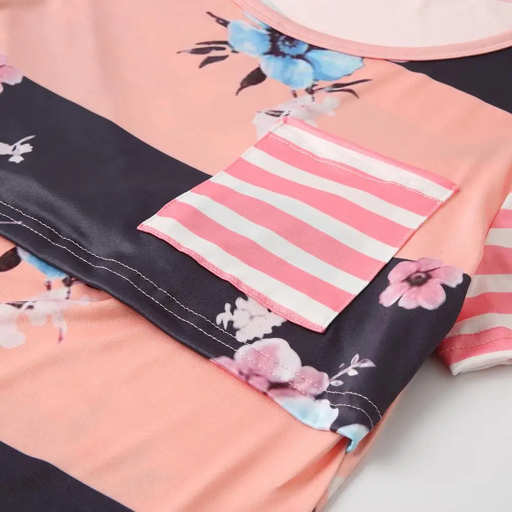 maternity nursing clothes Women Pregnant Nursing Short Sleeve Stripe Print Patchwork Flower Tops T-shirt ropa maternidad A1 | Мать и