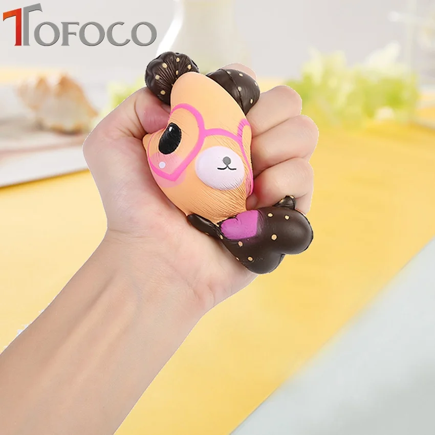 TOFOCO 12 см милые очки Kawaii Медвежонок сжимаемые Джамбо медленно поднимающиеся