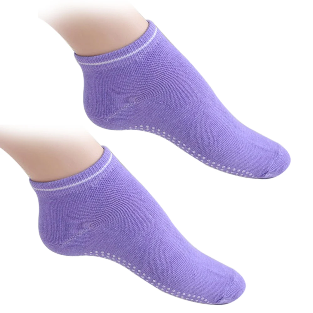 Фиолетовый Non-slip Cycling Socks Women Yoga Socks Fitness Sports Running Socks Soft Breathable Pilates Socks for Basketball Exercise - Цвет: Фиолетовый