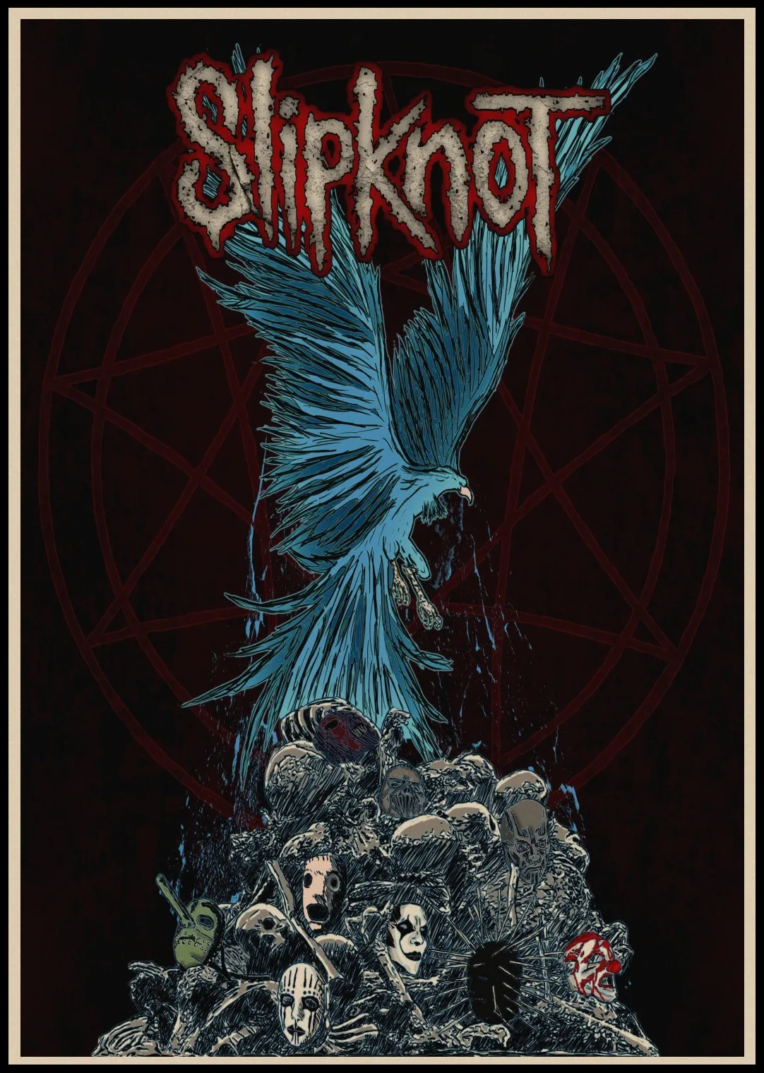 4 Slipknot тяжелый металл плакат Рок-Группа крафт-бумага плакаты Бар плакат наклейки на стену Ретро плакат декоративной живописи A1 - Цвет: 4