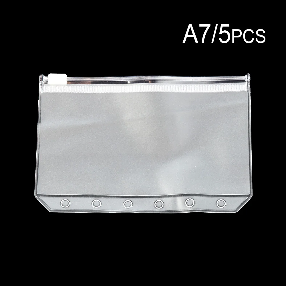 A7-5PCS 1/5 шт замка застежка-молнии из ПВХ с отрывными листами для хранения мешков с застежкой-молнией матовая прозрачная пленка, косметичка для путешествий багаж ткань Водонепроницаемый пенал для ручек - Цвет: A7-5PCS