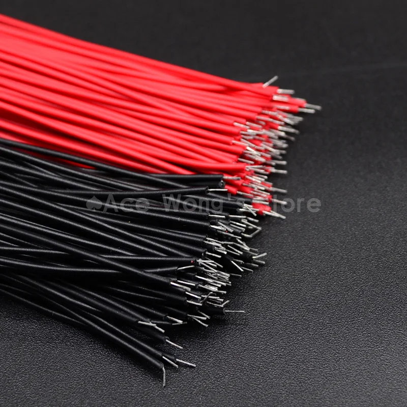 100 шт. макетная плата соединительный кабель Провода Луженый 24AWG/26AWG 10 см черный и красный провод