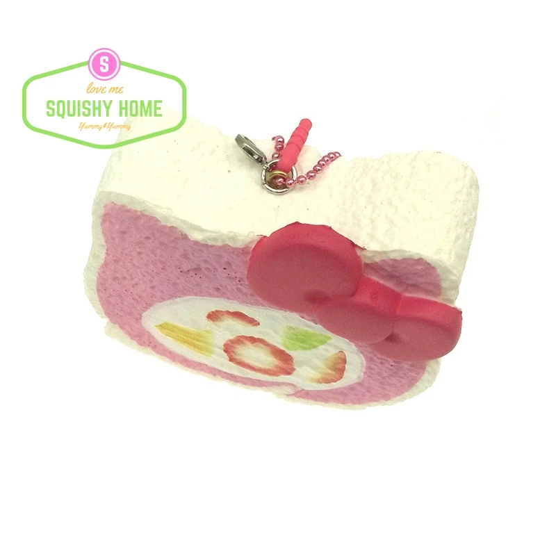 Kuutti мягкий розовый/желтый/черный медленный подъем Jumbo Kitty лук Kawaii Swizz Ролл торт