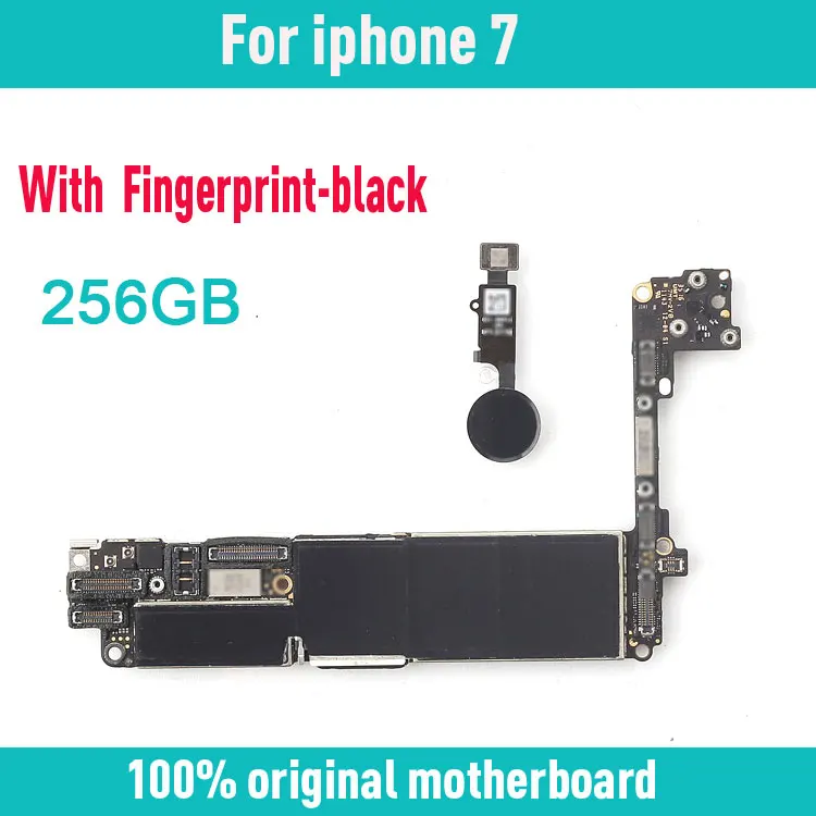 32 Гб 128 ГБ 256 ГБ для iphone 7 4,7 дюймов материнская плата с/без Touch ID, оригинальная разблокированная для iphone 7 материнская плата с чипами - Цвет: 256GB Black Touch ID